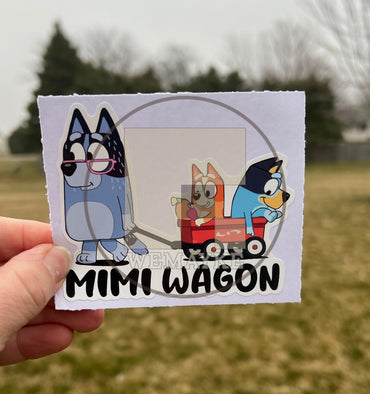 (B120) Mimi Wagon of 2 - Dog Family Decal / Sticker