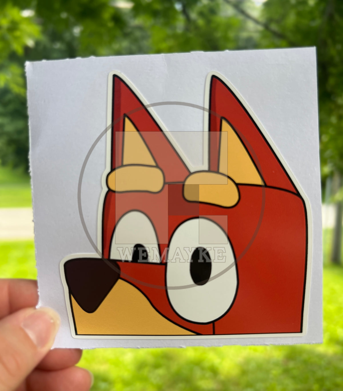 (B158) Tan & Brown Puppy Peeker - Dog Family Decal / Sticker
