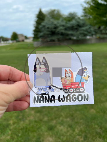 (B27) Nana Wagon of 2 - Dog Family Decal / Sticker