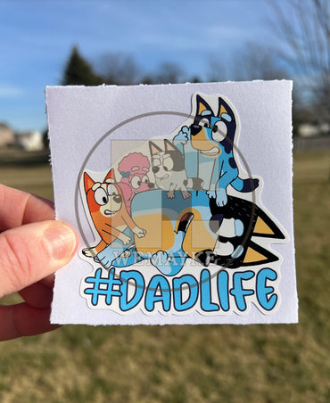 (B79) Dadlife of 4 - Dog Family Decal / Sticker