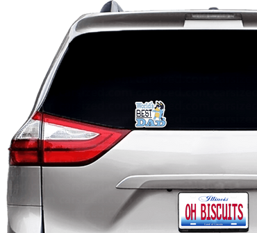 (B20) World's Best Dad - Dog Family Decal / Sticker