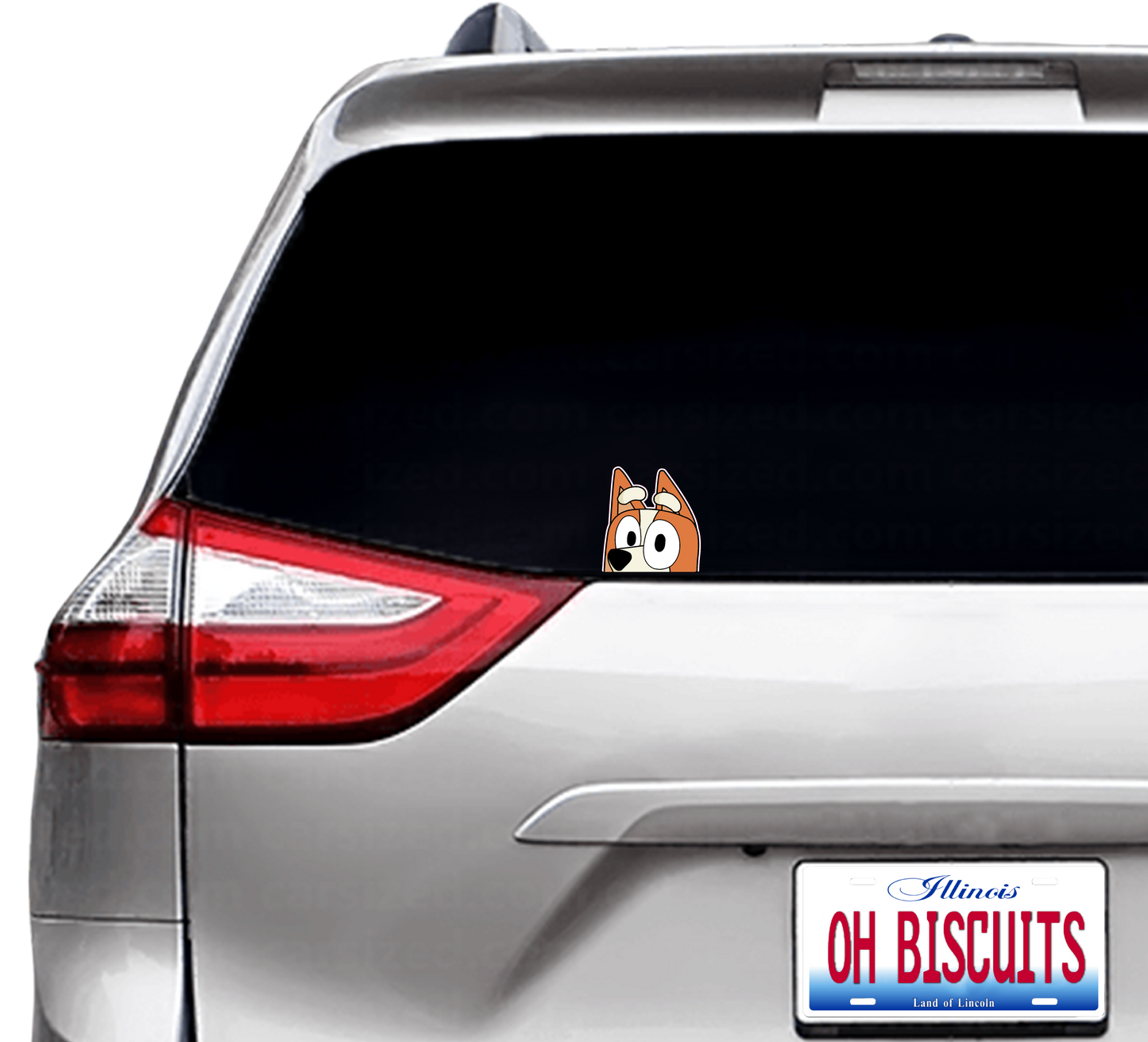 (B88) Orange Puppy Peeker - Dog Family Decal / Sticker