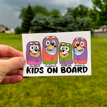(B8) Kids on Board - Dog Family Decal / Sticker