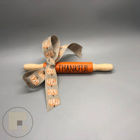 Fall Halloween 7" Mini Rolling Pin - Orange Thankful