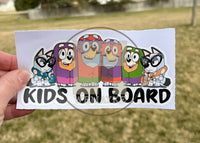 (B10) Kids on Board 6g - Dog Family Decal / Sticker