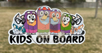 (B10) Kids on Board 6g - Dog Family Decal / Sticker