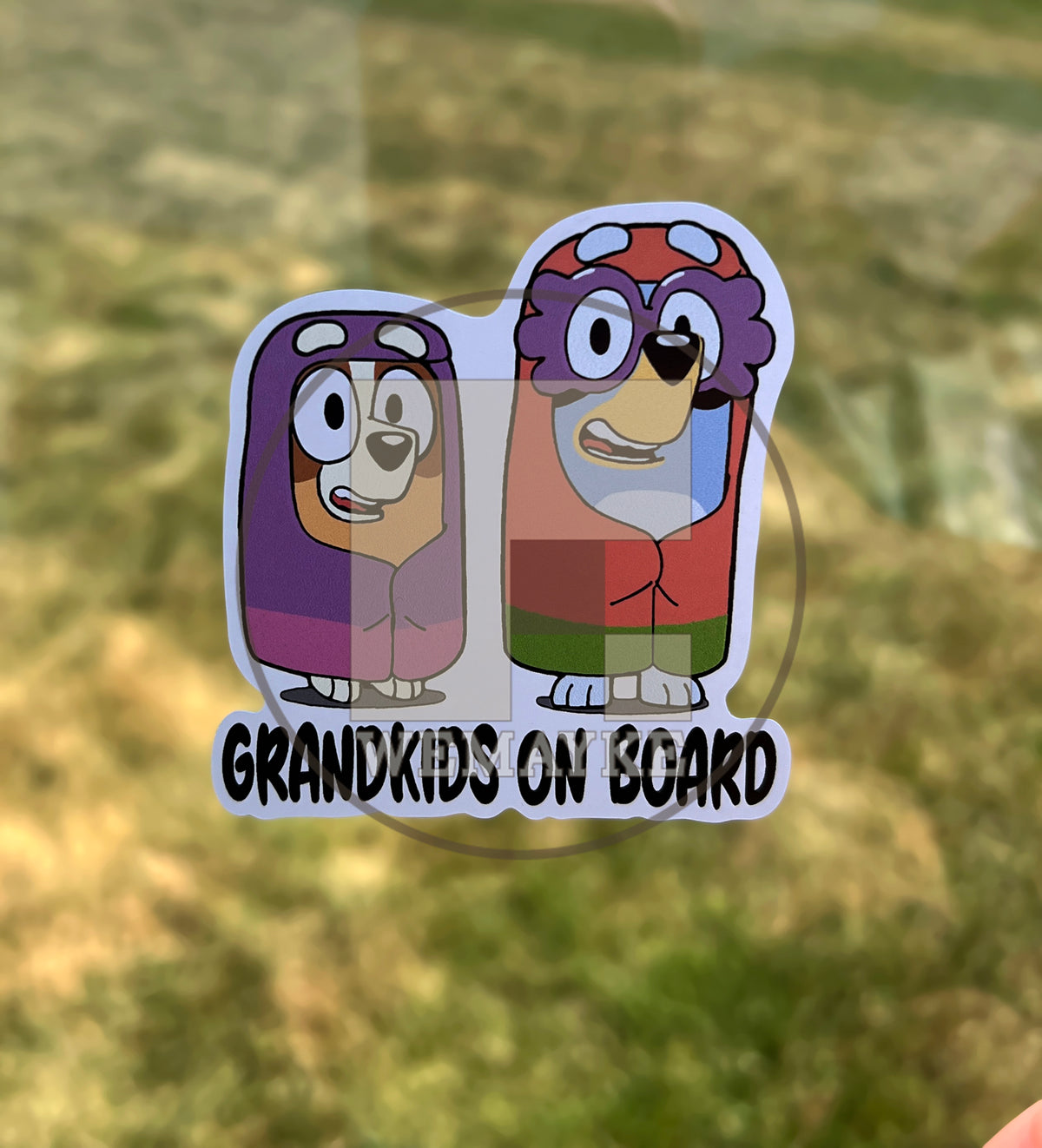 (B11) Grandkids on Board - Dog Family Decal / Sticker