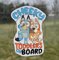 (B121) Cheeky Toddlers on Board - Dog Family Decal / Sticker