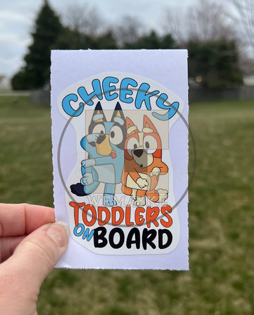 (B121) Cheeky Toddlers on Board - Dog Family Decal / Sticker