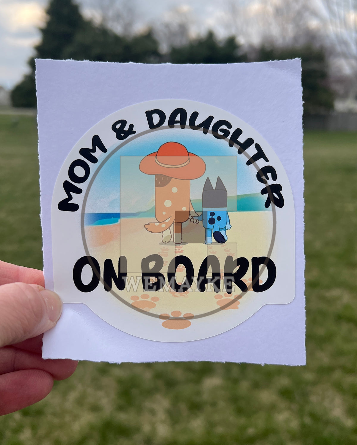 (B122) Mom & Daughter on Board - Dog Family Decal / Sticker