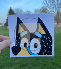 (B127) Dad Dog Peeker - Dog Family Decal / Sticker