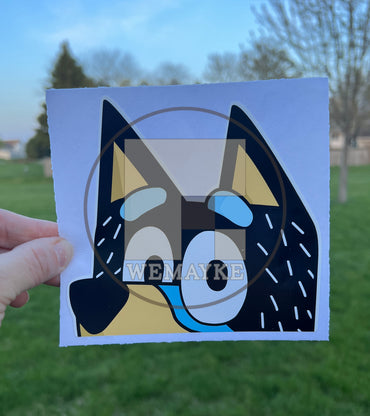 (B127) Dad Dog Peeker - Dog Family Decal / Sticker