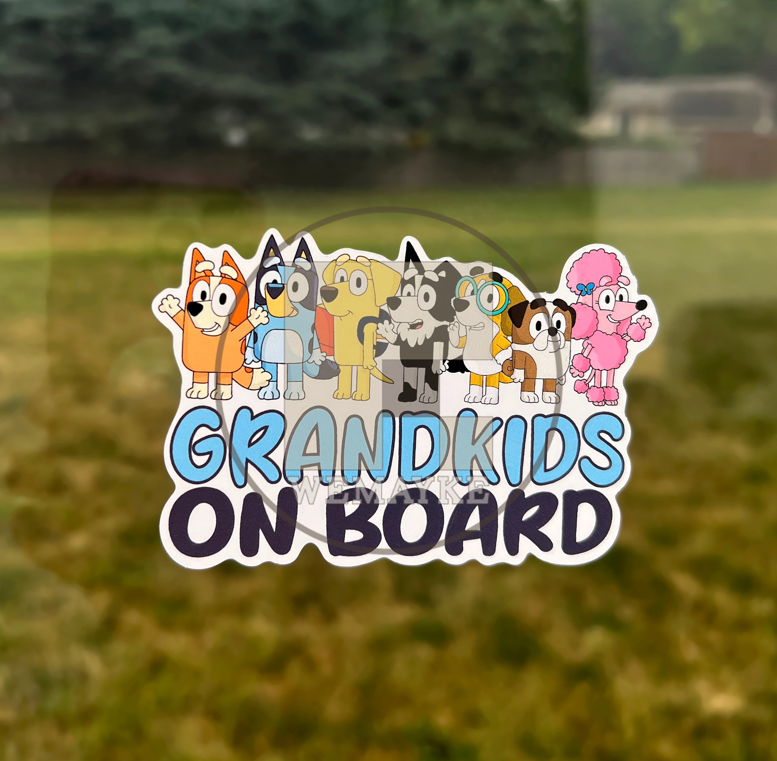 (B12) Grandkids on Board - Dog Family Decal / Sticker