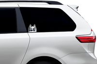 (B139) Mad Gray Puppy Peeker - Dog Family Decal / Sticker