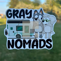 (B15) Gray Nomads - Dog Family Decal / Sticker