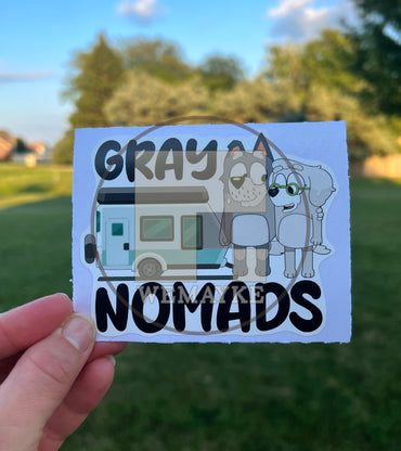 (B15) Gray Nomads - Dog Family Decal / Sticker