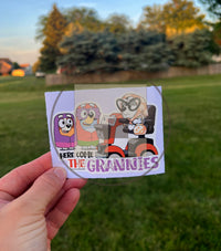 (B19) Here come the Grannies - Dog Family Decal / Sticker