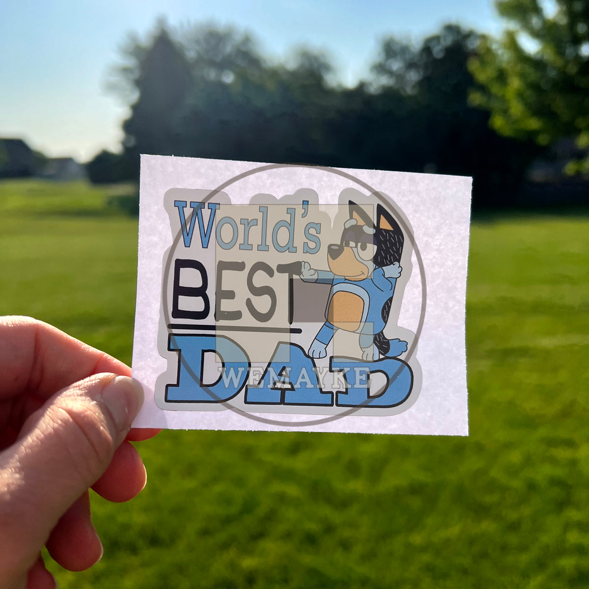 (B20) World's Best Dad - Dog Family Decal / Sticker