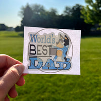 (B20) World's Best Dad - Dog Family Decal / Sticker