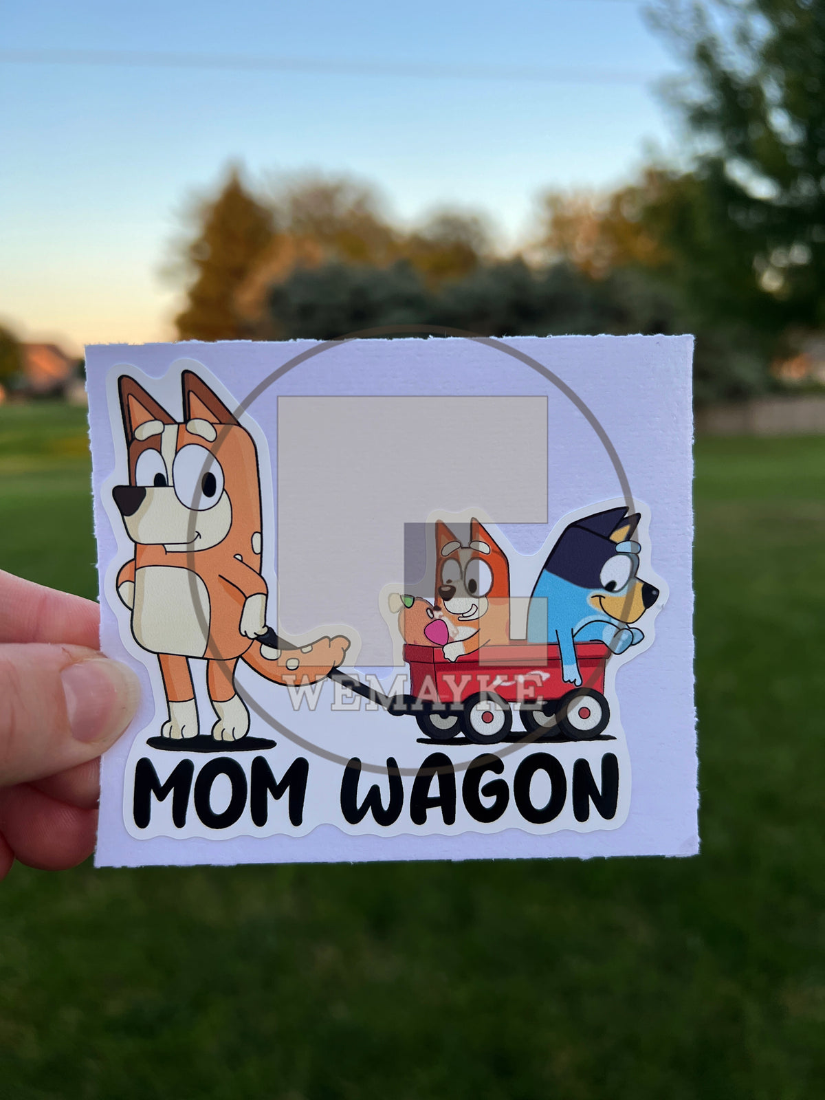 (B24) Mom Wagon of 2 - Dog Family Decal / Sticker