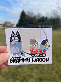 (B26) Grammy Wagon of 2 - Dog Family Decal / Sticker