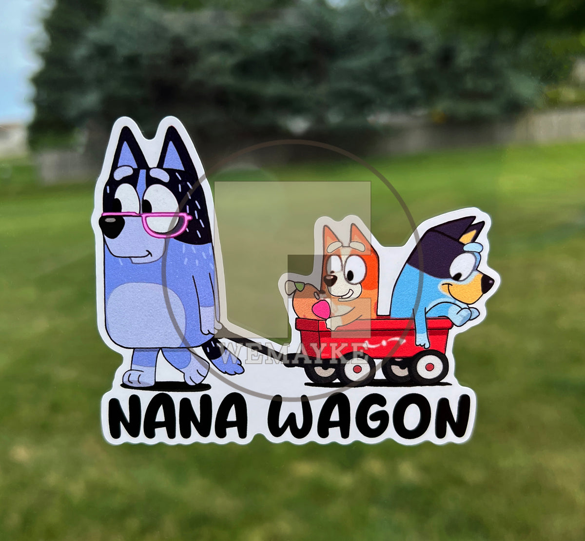(B27) Nana Wagon of 2 - Dog Family Decal / Sticker