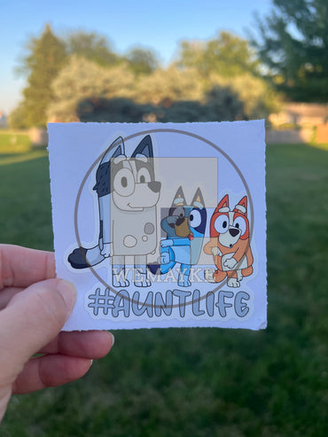 (B38) #AuntLife of 2 - Dog Family Decal / Sticker