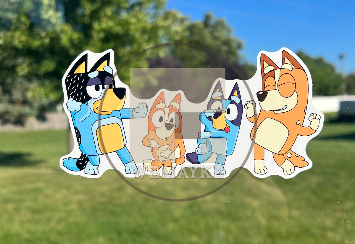 (B40) Family Dancing - Dog Family Decal / Sticker