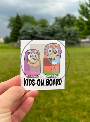 (B5) Kids on Board - Dog Family Decal / Sticker