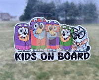 (B61) Kids on Board 5g - Dog Family Decal / Sticker