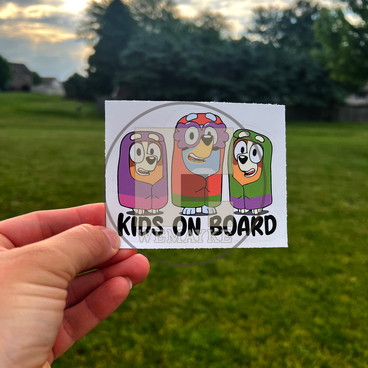(B6) Kids on Board - Dog Family Decal / Sticker