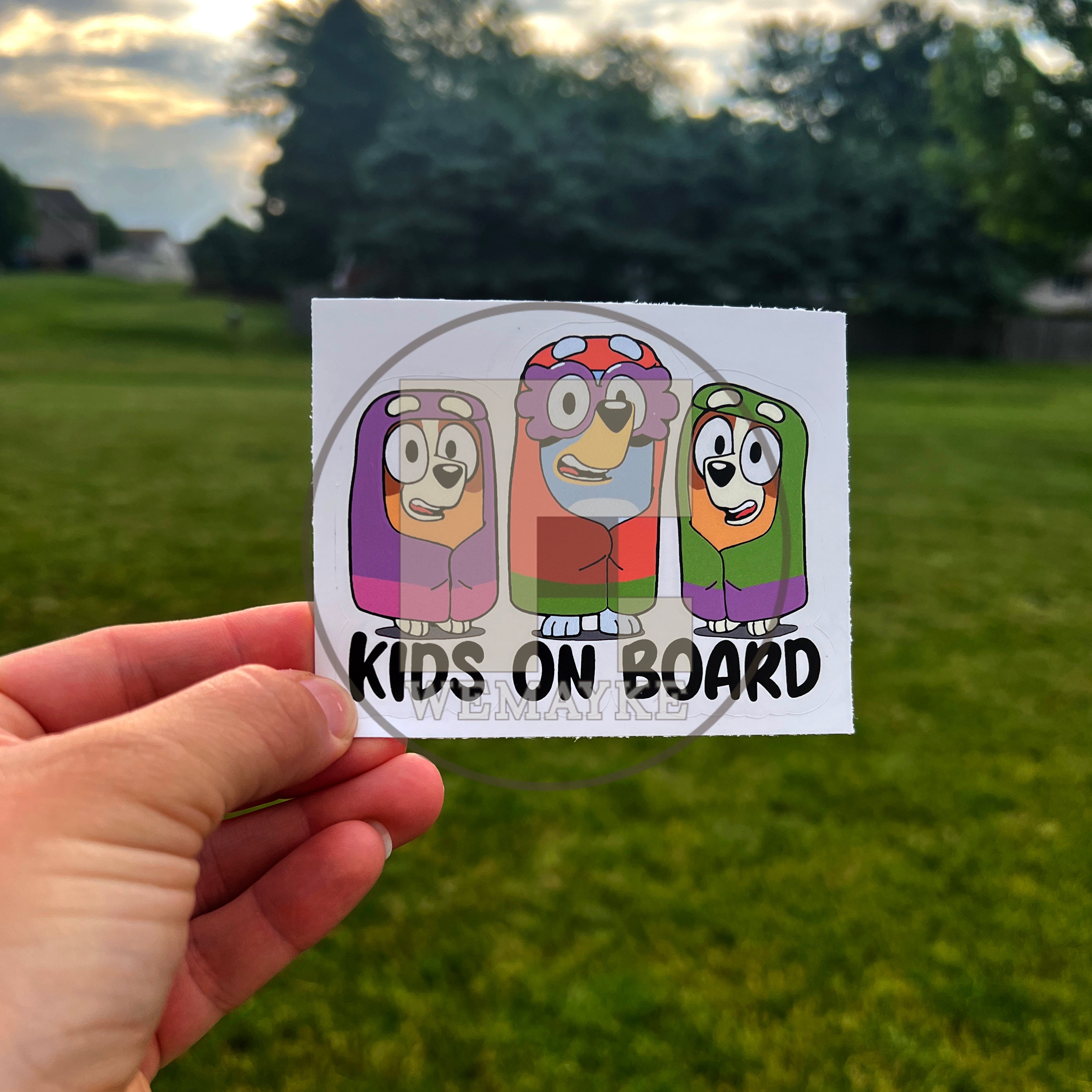(B6) Kids on Board - Dog Family Decal / Sticker