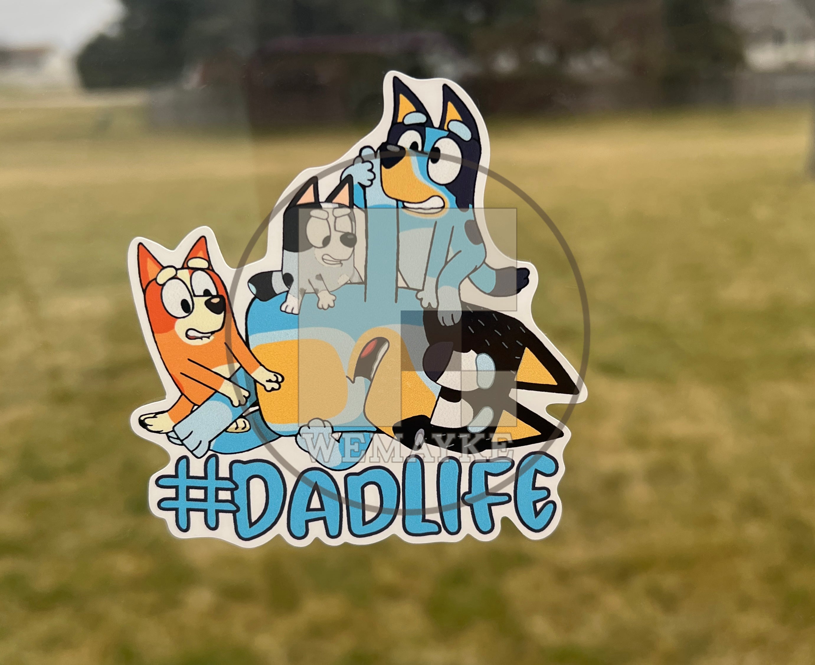 (B75) Dadlife of 3 - Dog Family Decal / Sticker