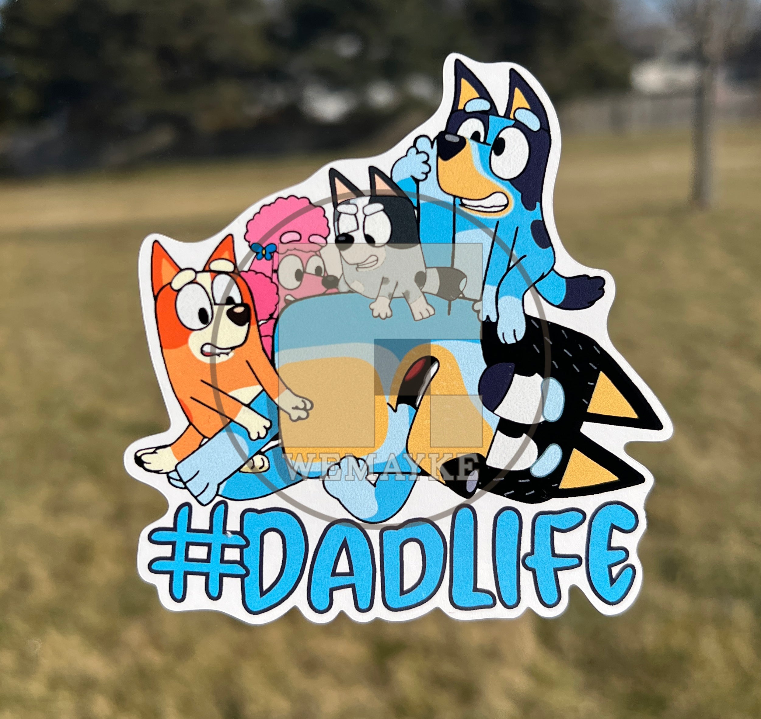 (B79) Dadlife of 4 - Dog Family Decal / Sticker