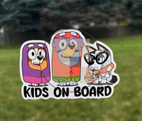 (B7) Kids on Board 3G- Dog Family Decal / Sticker