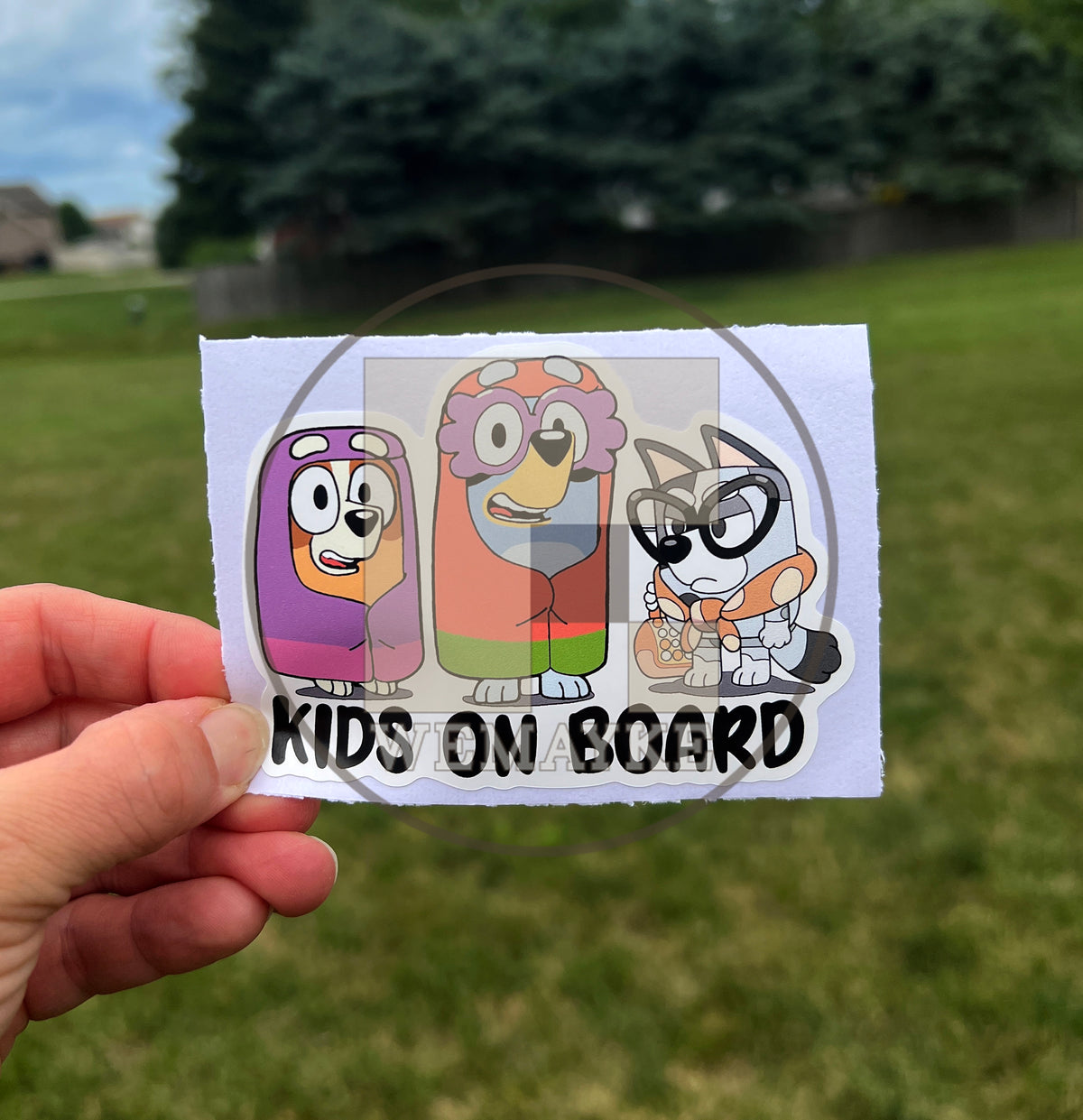(B7) Kids on Board 3G- Dog Family Decal / Sticker