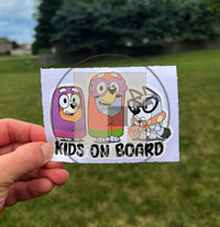 (B7) Kids on Board 3G- Dog Family Decal / Sticker