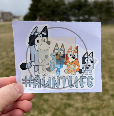 (B83) #AuntLife of 3 - Dog Family Decal / Sticker