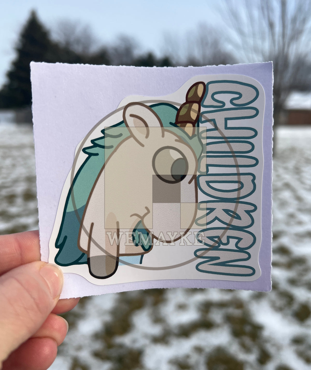 (B84) Unicorse Children - Dog Family Decal / Sticker