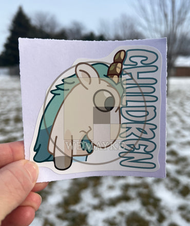(B84) Unicorse Children - Dog Family Decal / Sticker