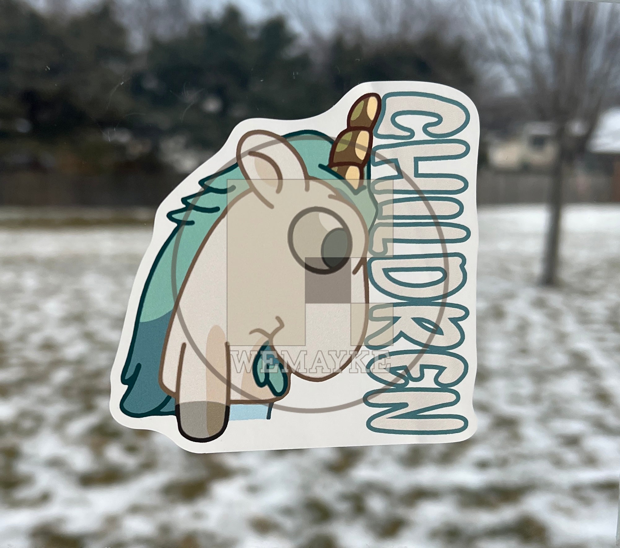 (B84) Unicorse Children - Dog Family Decal / Sticker