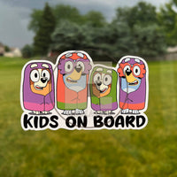 (B8) Kids on Board - Dog Family Decal / Sticker