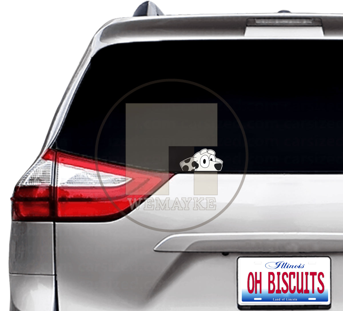 (B91) Black & White Puppy Peeker - Dog Family Decal / Sticker