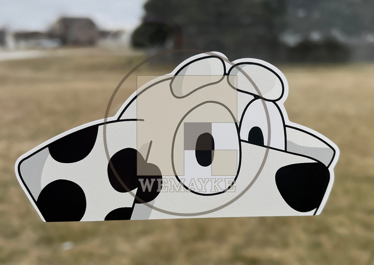 (B91) Black & White Puppy Peeker - Dog Family Decal / Sticker