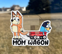 (B92) Mom Wagon of 1 - Dog Family Decal / Sticker