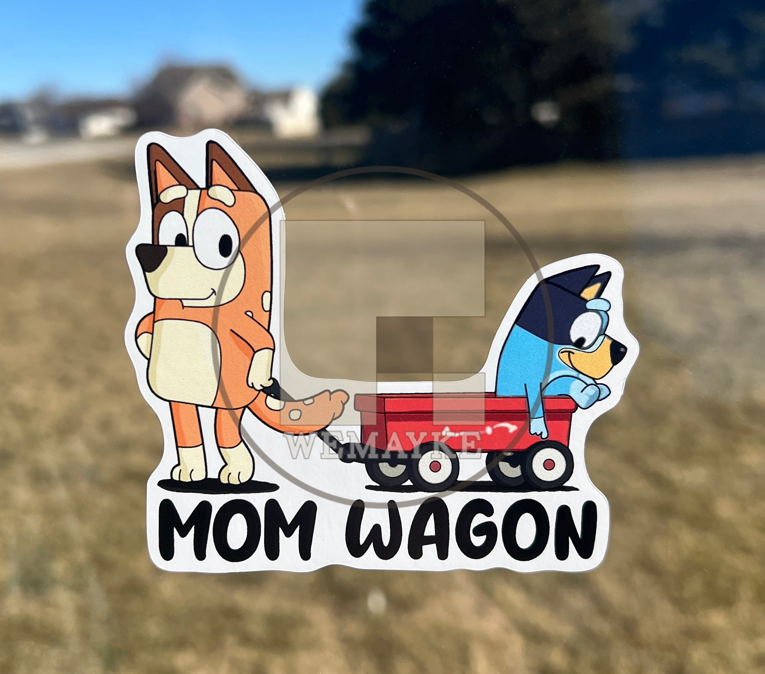 (B92) Mom Wagon of 1 - Dog Family Decal / Sticker