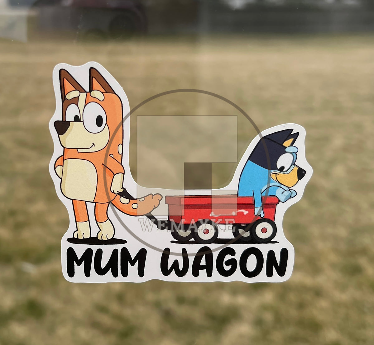 (B96) Mum Wagon of 1 - Dog Family Decal / Sticker