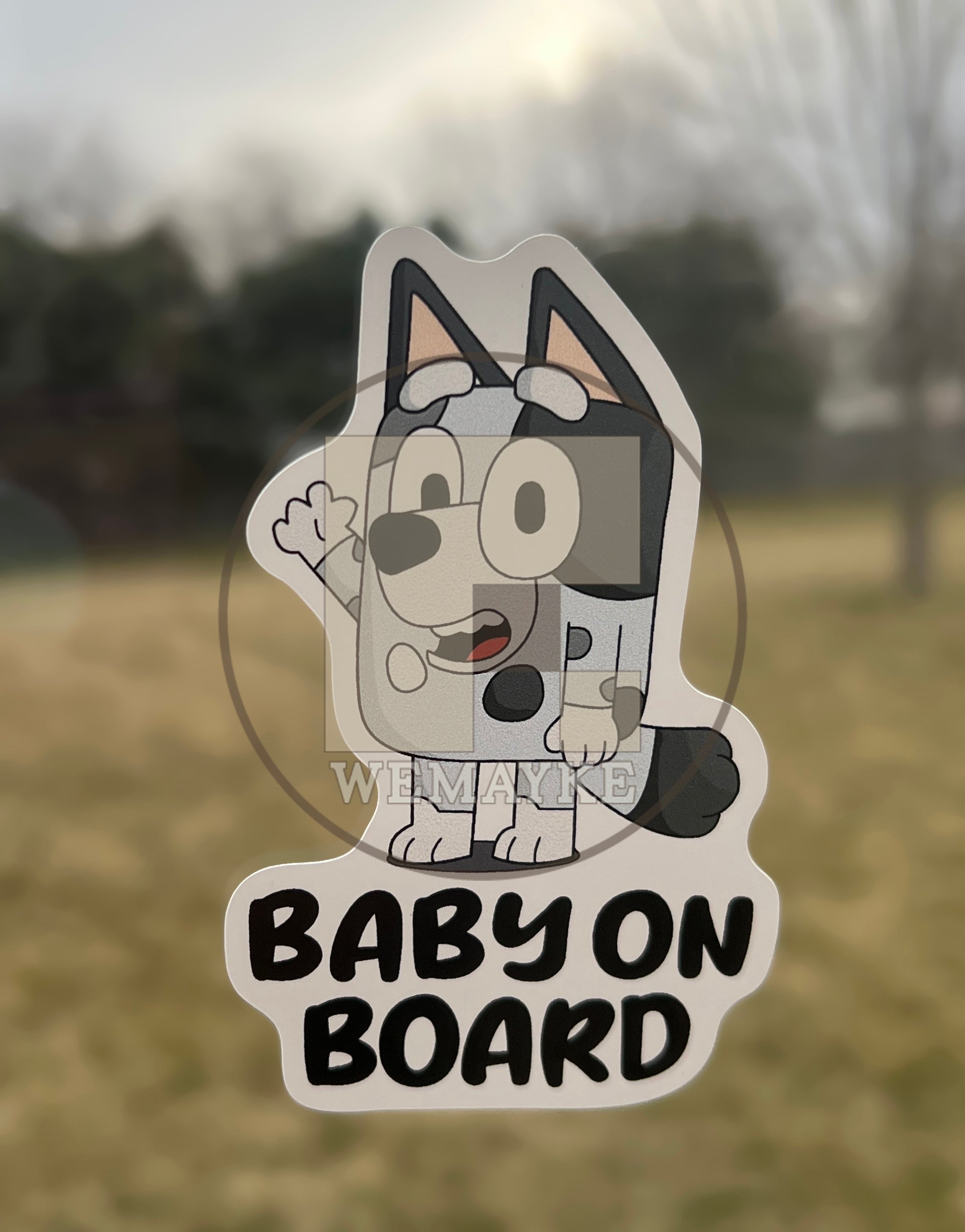 (B97) Baby on Board White & Gray - Dog Family Decal / Sticker