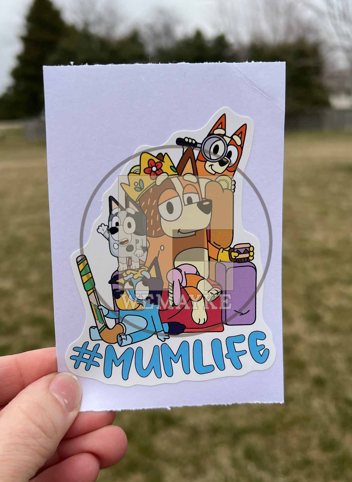 (B99) Mumlife of 3 - Dog Family Decal / Sticker