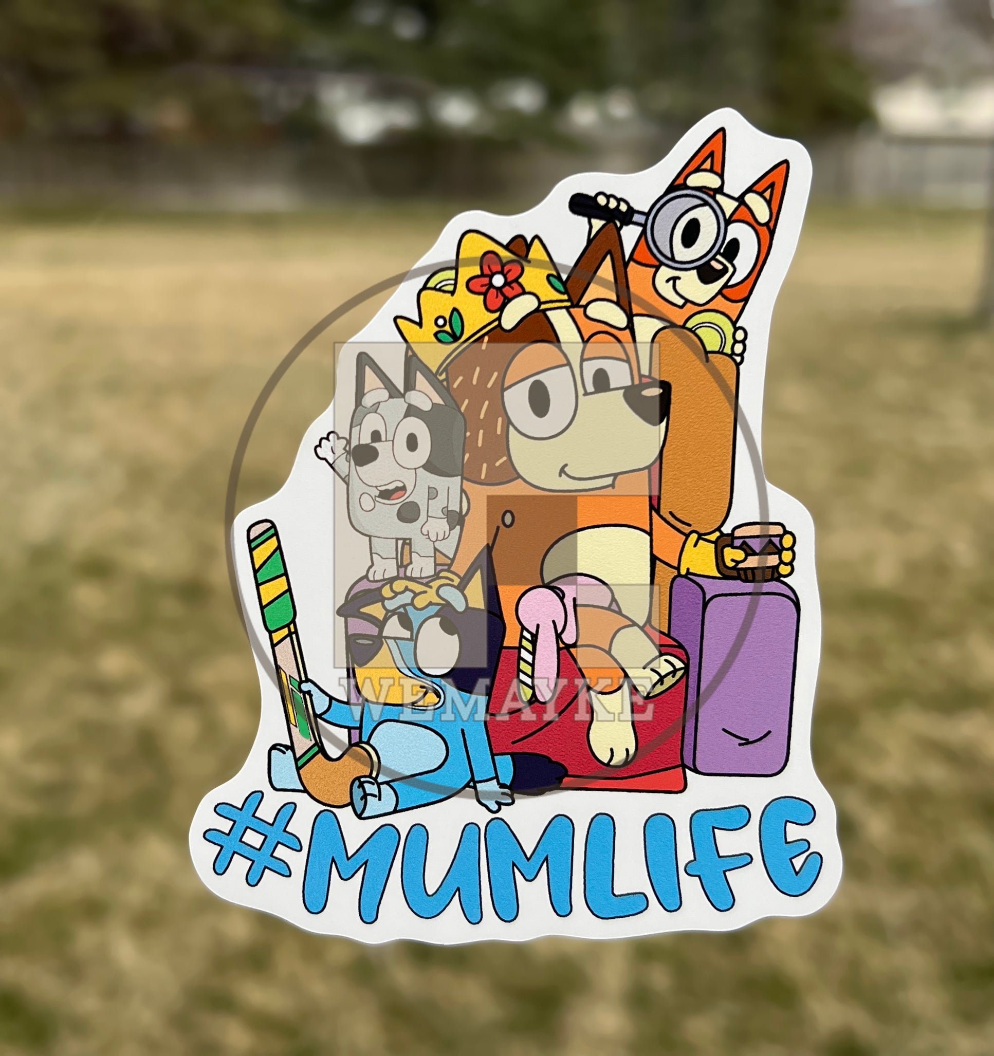 (B99) Mumlife of 3 - Dog Family Decal / Sticker